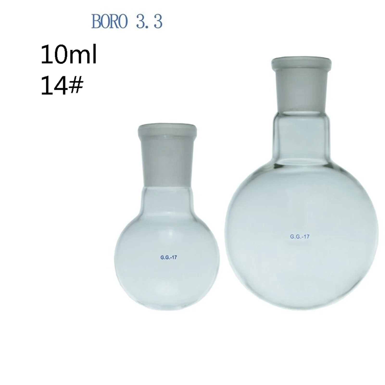 

10ml Boiling Flask Round Bottom 14# Ground Mouth Borosilicate 3.3 Glass Heat Resistant Lab Distilling Flasks- Pack Of 1
