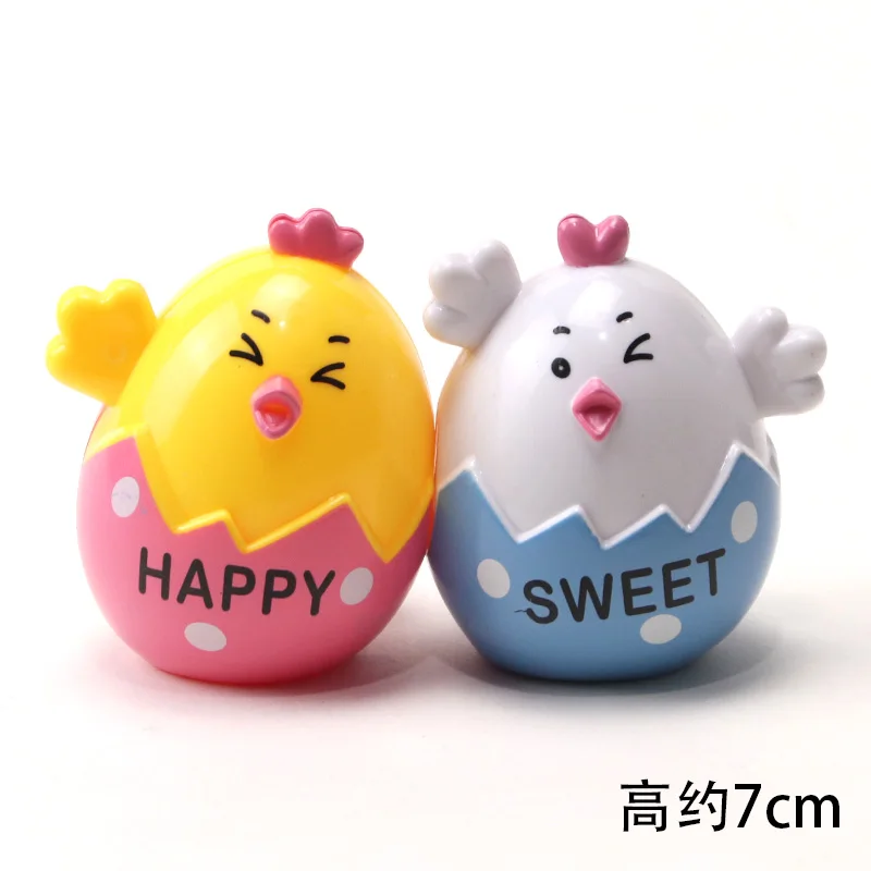 Cartoon Broken Shell Couple Chick Baby Cake Topper Baking Soft Pottery Egg Dress Up Plugin Birthday  Decoration Party Supplies images - 6