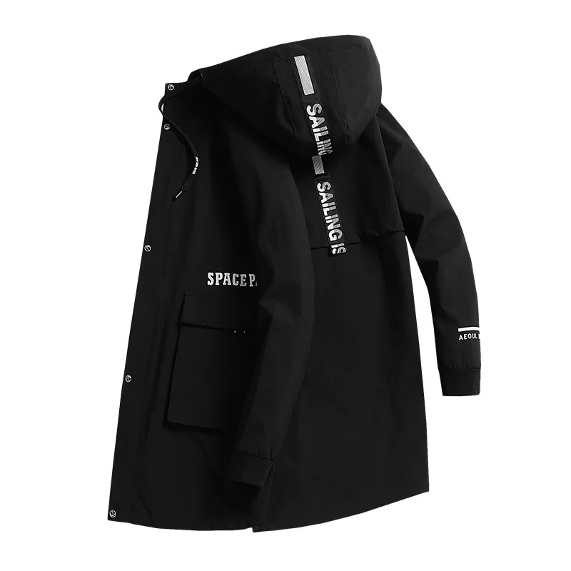 2019 осенне-зимние модели мужские куртки большого размера с длинным разрезом