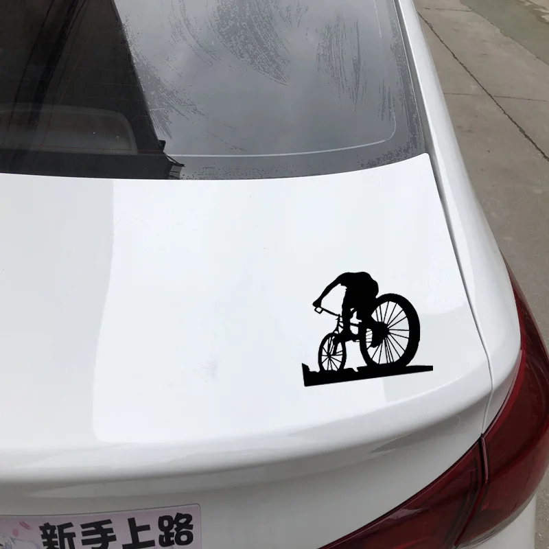 

Car Sticker Shining Man on Bicycle Shadow PVC Waterproof Sunscreen Decal Large Decorative Black/Silver 15.3cm * 12.7cm