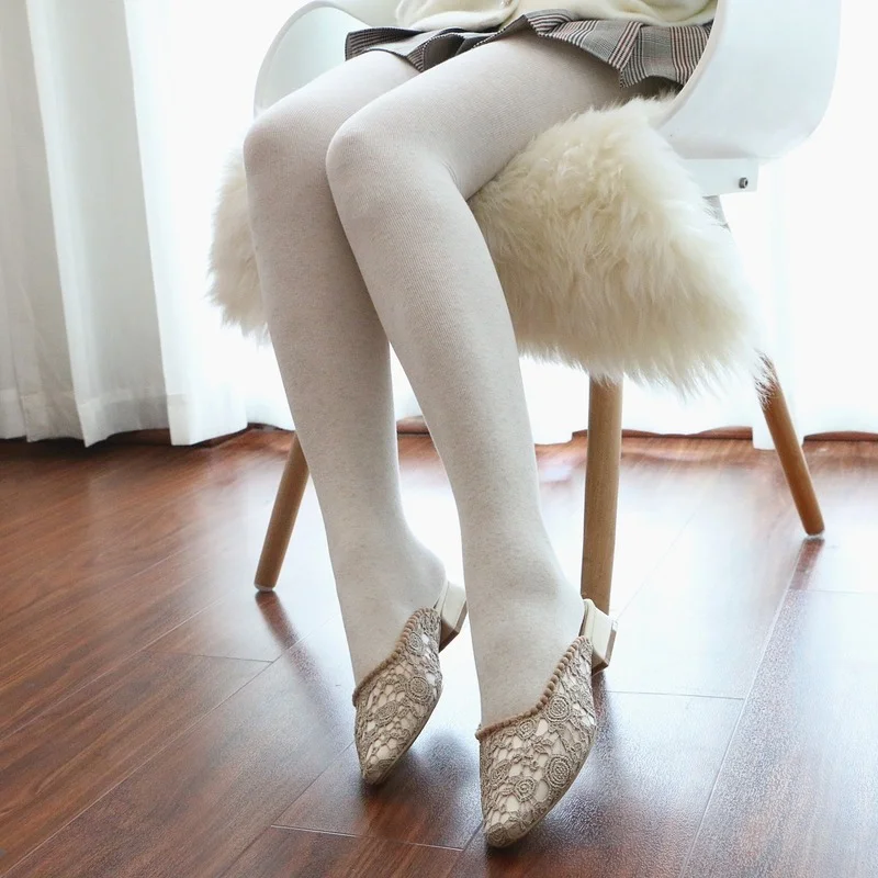 Колготки женские из чесаного хлопка японские микро-давления антипиллинговые