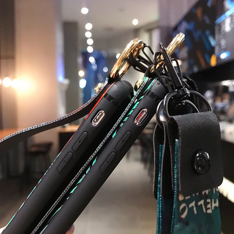 se 2020 wrist strap case for iphone 12 11 pro max x xr xs max 6 6s 7 8 plus se 2020 soft tpu protective cover with neck lanyard free global shipping