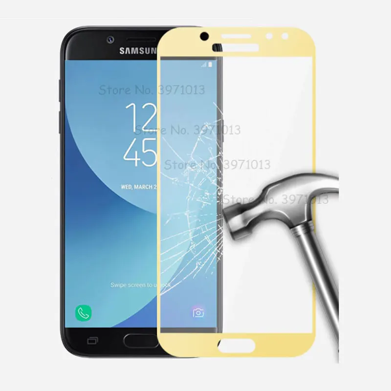Высококачественное закаленное стекло синего цвета для samsung Galaxy J730 J530 J330 J3 J7 J5 A520 A5 A3 A7, защитная пленка на весь экран