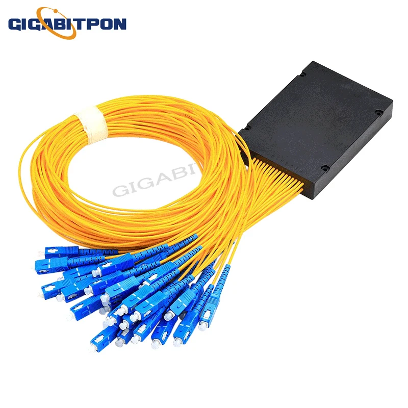 PLC ABS splitter SC/upc connector connector 0.9mm 1.5m on both sides FBT plc pigtail type FTTH ABS optical PLC splitter