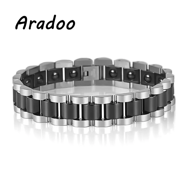 

ARADOO Magnetic Bracelet Men's Bracelet Metal Bracelet Clasp Bracelet For Bracelet Korea Stainless Steel Bracelet Holiday Gift