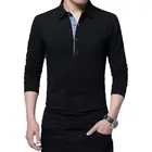 Мужская футболка-поло ARCSINX, хлопковая Повседневная футболка с длинным рукавом, 5XL, 4XL, 3XL