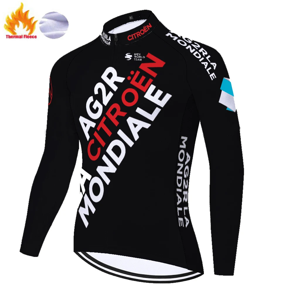 2021 Зимняя Теплая Флисовая велосипедная Джерси с длинным рукавом горный