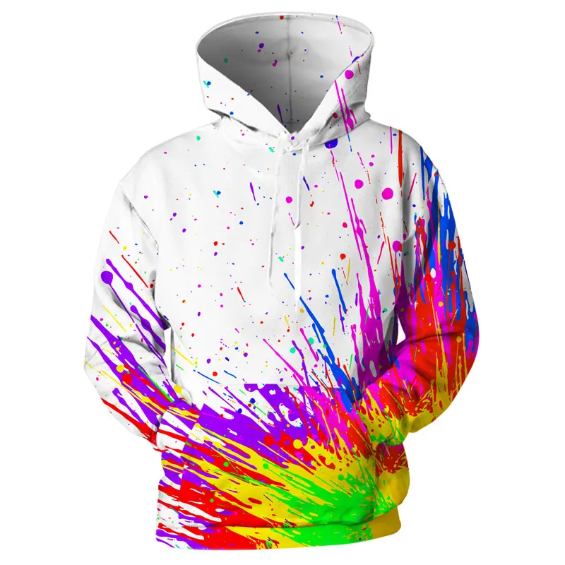 

2021-2022 New Hot Sale Men's 3D Hoodie Men's and Women's Spray Paint Spotted Long Sleeve Hat Top Personalized Street Pullover St