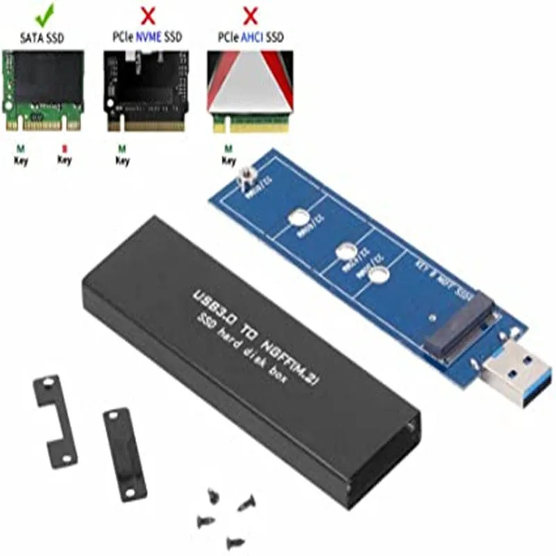 

USB 3.0 to M.2 SSD USB3.0 to NGFF B KEY SSD Mobile Hard Disk Box External m2 Adapter for 2242 2260 2280 for Windows Mac OS