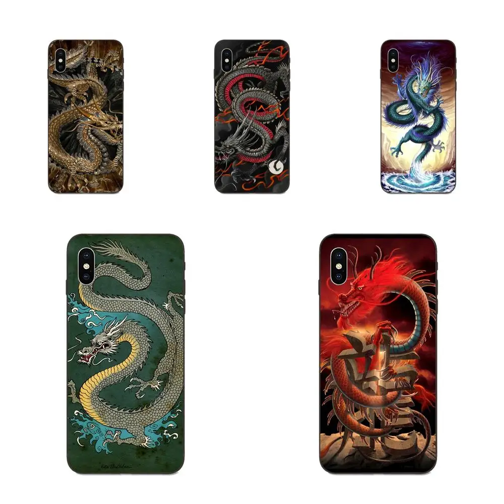 Китайский Японский Дракон тату Мягкий ТПУ чехол для Apple iPhone 4 4S 5 5S SE 6 6S 7 8 11 Plus X XS Max