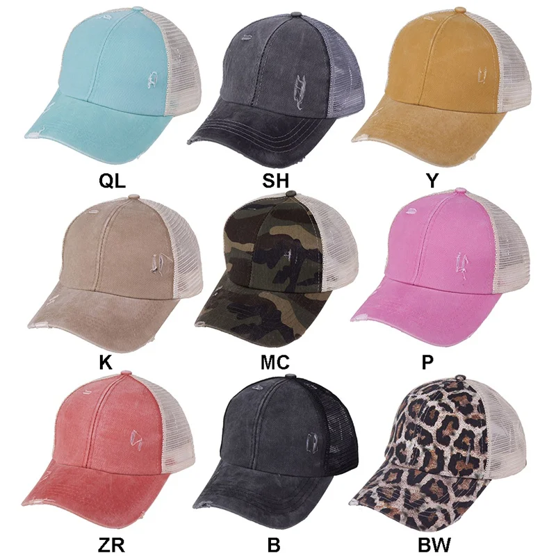 

Baseball Cap Sunshade Breathable Cotton Ponytail Hat Headwear Outdoor Sports Wear With Adjustable Back Closure For Running
