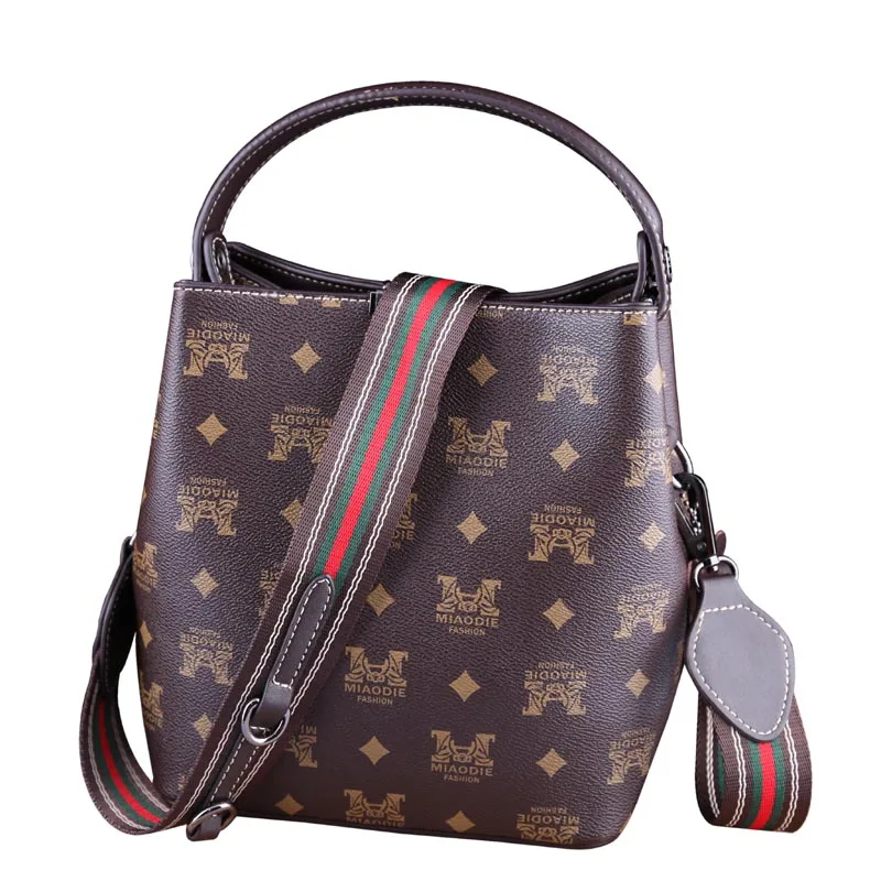 

Larger Capacity Women Buckets Genuine Leather Retro Printing One Shoulder Bags Ladies Famous Handbags Sac De Luxe Femme Marque