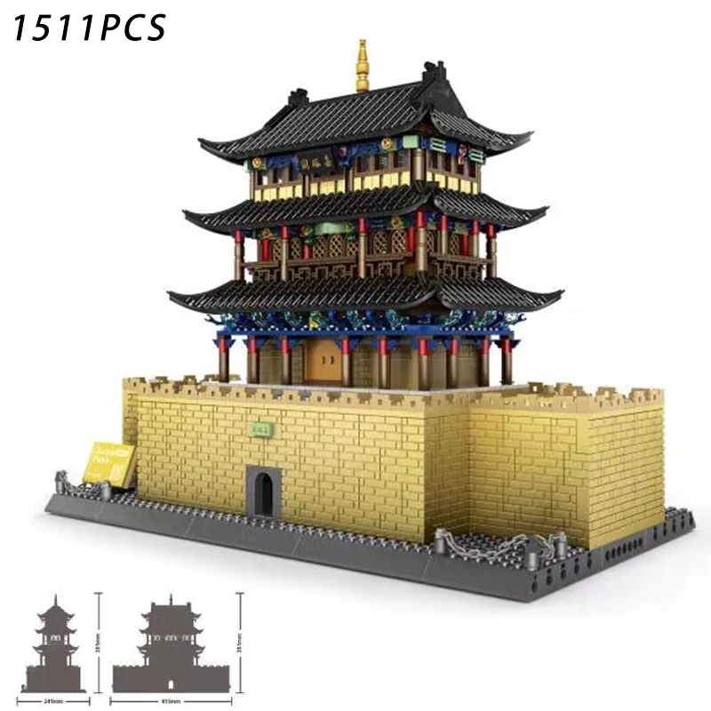 

MOC Creative City Architecture Famous attractions in China Jiayuguan Pass Creator building blocks assemble bricks toys Gifts