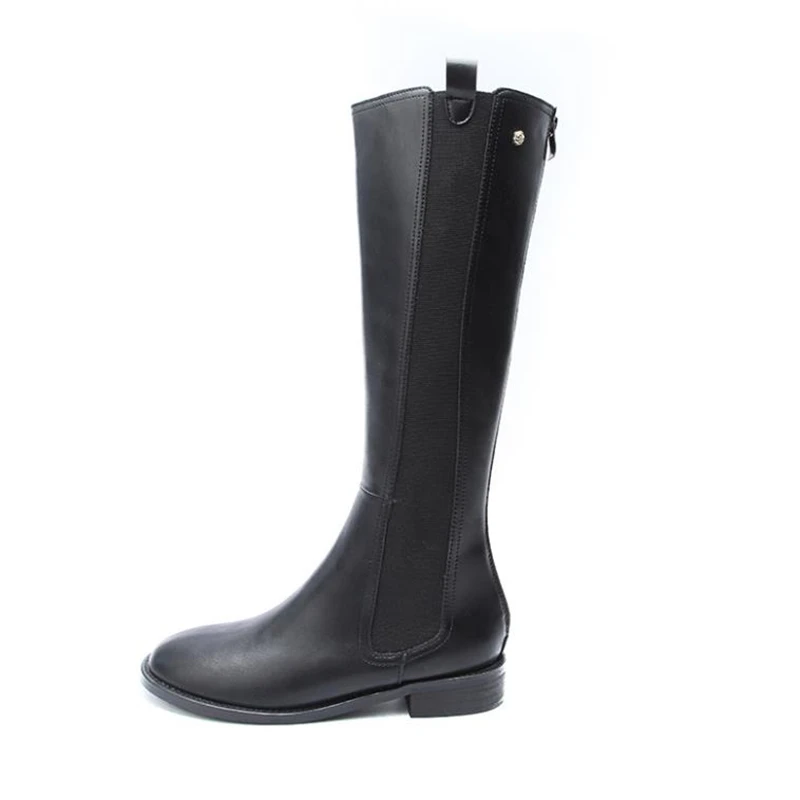 

Women Long Boots Ladies Knee High Knight Boots Autumn Winter Shoes Leather Riding Boots With Back Zipper Round Toe Ladies Shoes