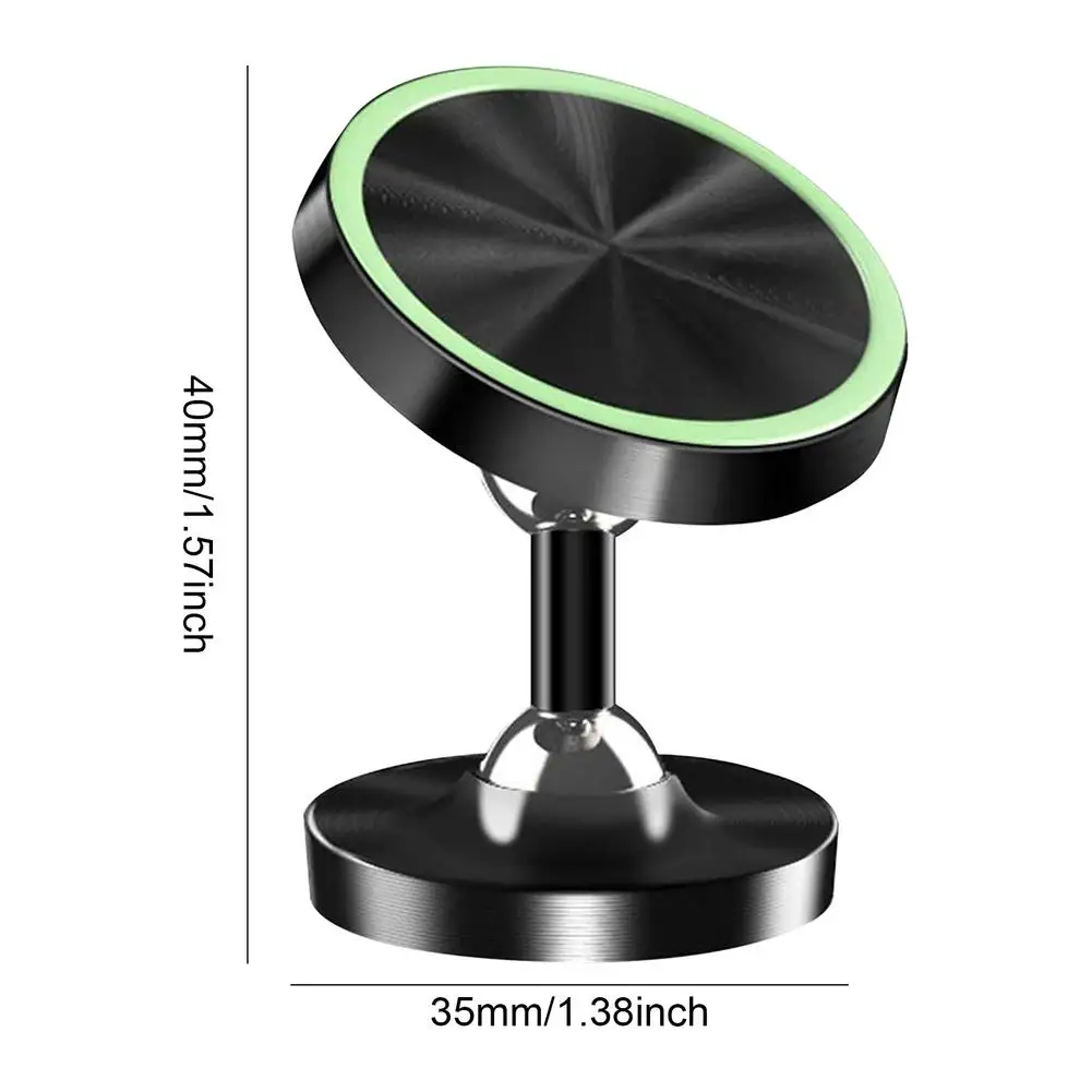 

Suction Cup Magnetic Mobile Phone Holder Metal Luminous Car Phone Holder Double Ball 720 Degree Rotation For All Phones