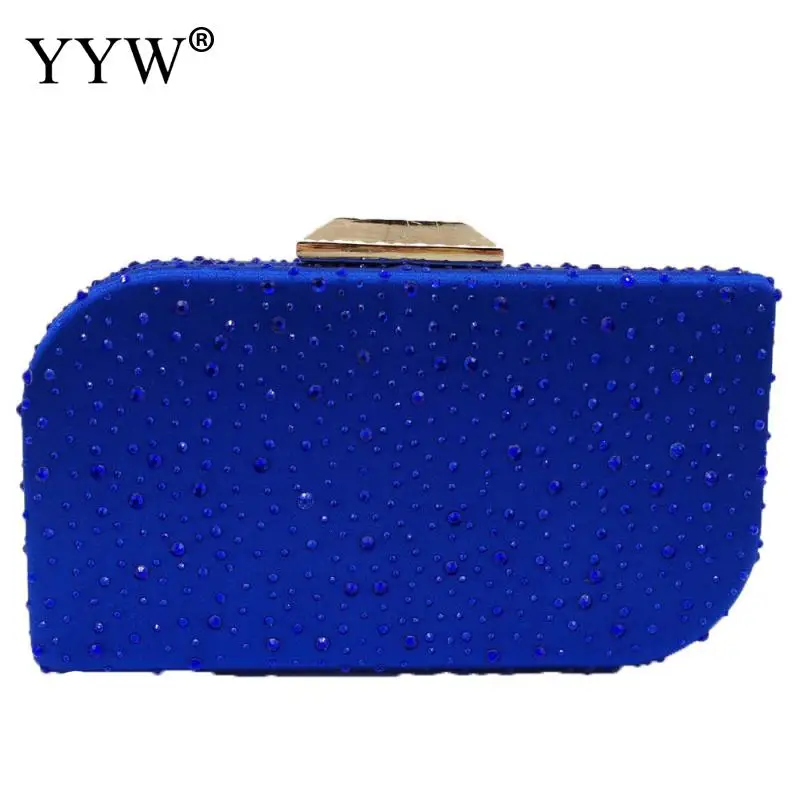 blue YYW, зеленый, железный клатч, элегантная блестящая женская вечерняя сумочка с кристаллами, Свадебные вечерние клатчи, сумочка невесты - Цвет: blue