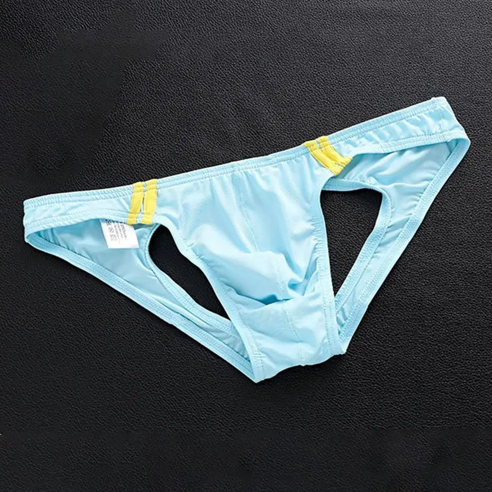 

Open Butt Briefs Men's T-Back G-String Sexy Lingerie Breathable Tangas Thong Underwear Cock Pouch Gay Men Briefs Knickers