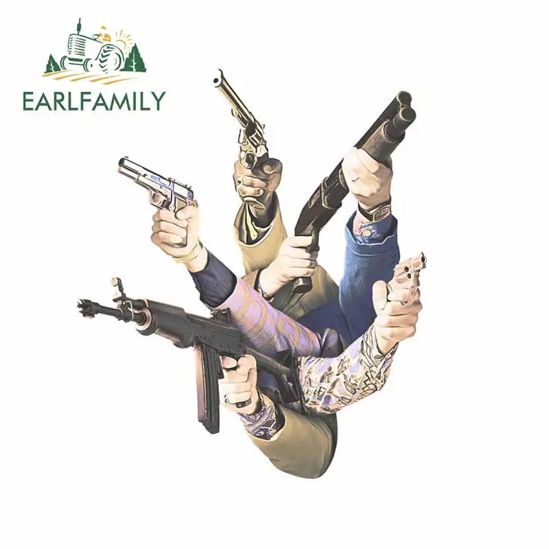 

EARLFAMILY 13 см x 11,3 см для оружия, наклейка из материала, модный граффити, устойчивый к царапинам мотоцикл для JDM SUV RV