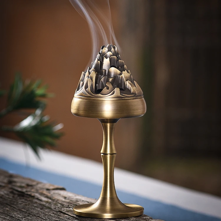

Handmade Brass Insence Burner Chinese Smoke Fountain Eaglewood Createtive Incense Burner Church Bruleur Encens Home Decor DG50IB