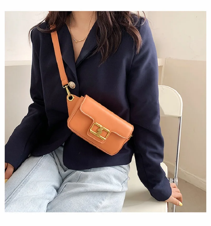 

Women'S Waist Bag Designer Pu Leather Waterproof Ladies Messenger Shoulder Chest Bag Small Multifunction Daily Waist Pack