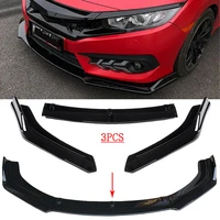 front bumper spoiler protector plate lip body kit carbon surface car decorative strip shovel for civic hybrid si sedan 2012 2019