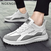 mens sneakers spring running shoes pu leather waterproof lightweight lace up teenager casual sports shoes gym tennis trainers