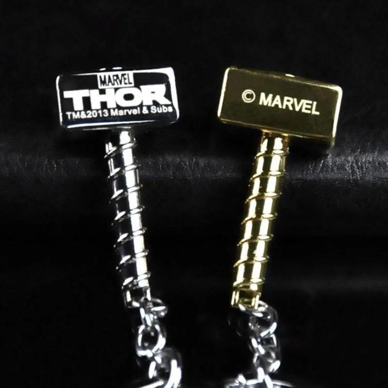 10pcs/lot Fashion Jewelry The Avengers Key Chains Thor Hammer Pendant Keyring Alloy Creative Party Favors for Marvel Fans | Украшения и