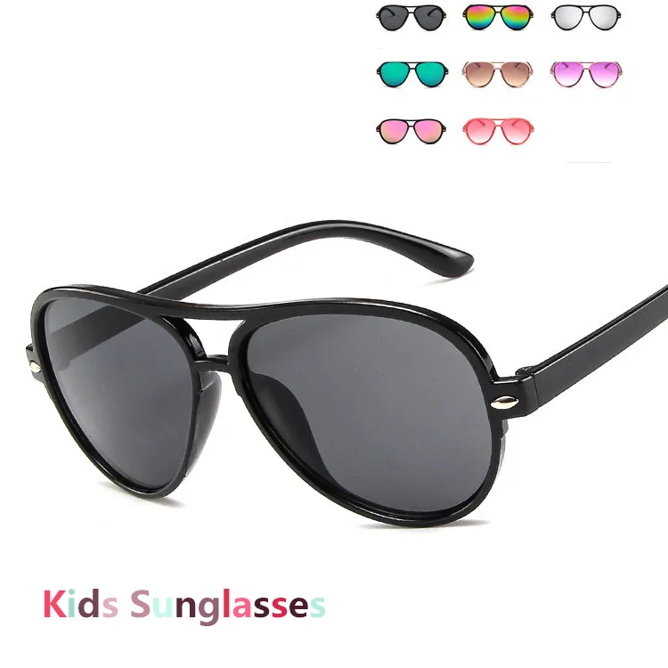Новые очки детские модные большие рамки Пилот солнцезащитные для девочек и