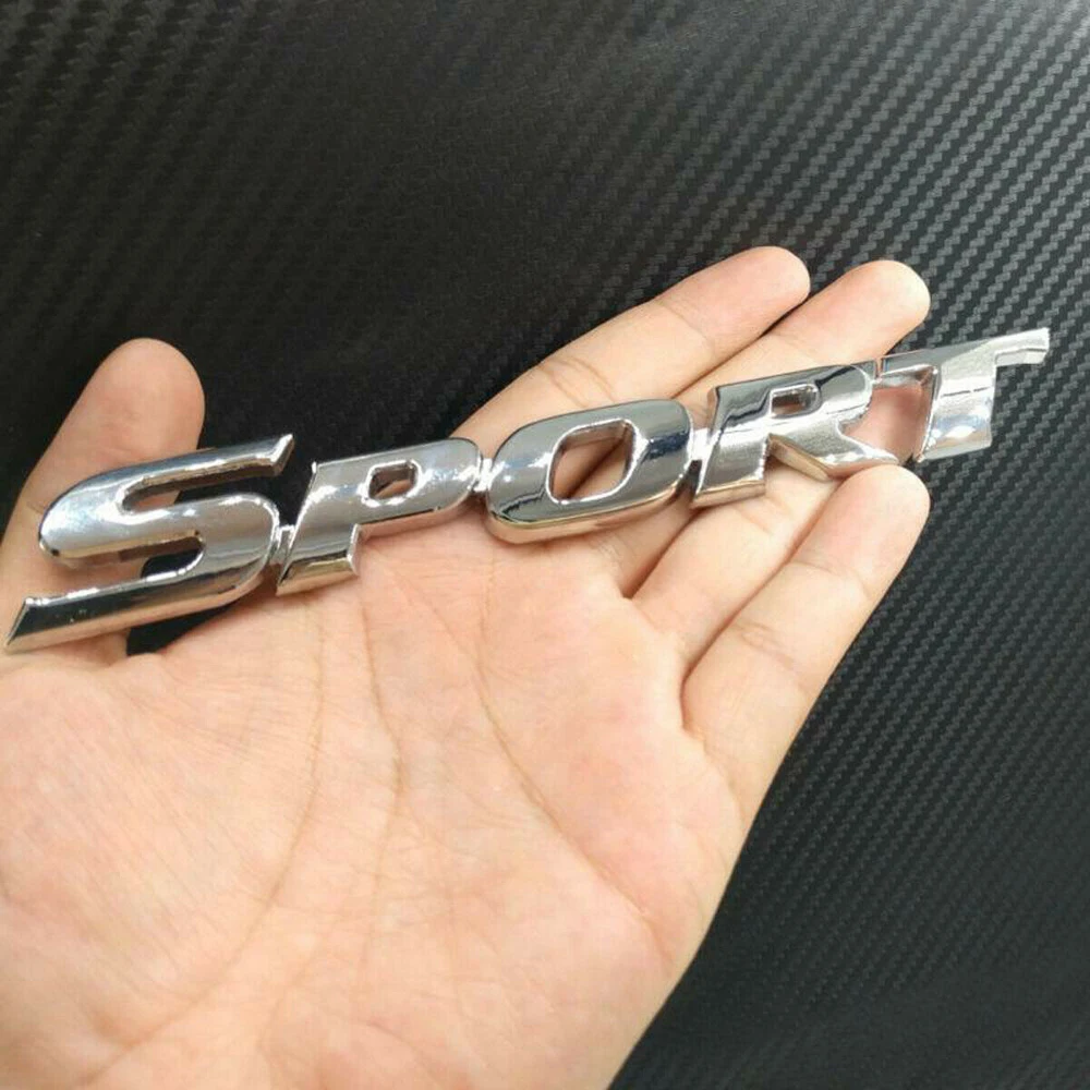 Universal Sports Word Letter Chrome Badge Decals Vehicles Metal Decoration Styling Emblem Sticker Car Auto For Car Body Decor 2pcs 3d metal chrome auto car stickers skull emblem badge decals car body sticker accessories for jeep cherokee car styling