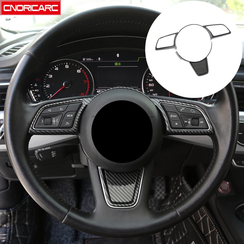 ABS direksiyon düğmeler çerçeve dekorasyon kapak Trim için Audi A3 8V A4 B9 A5 2017-2019 araba Styling iç oto aksesuarları