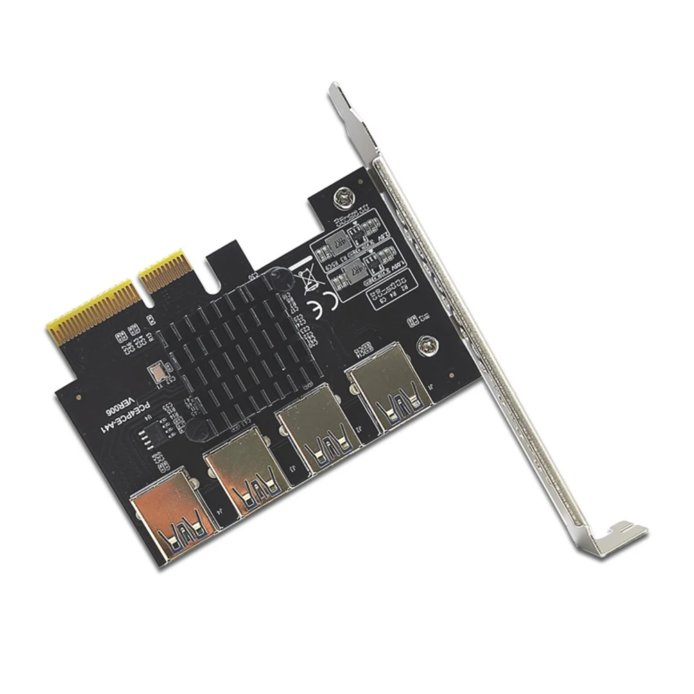 Адаптер расширения PCI-E 1-4 PCI Express 4 USB-порта |
