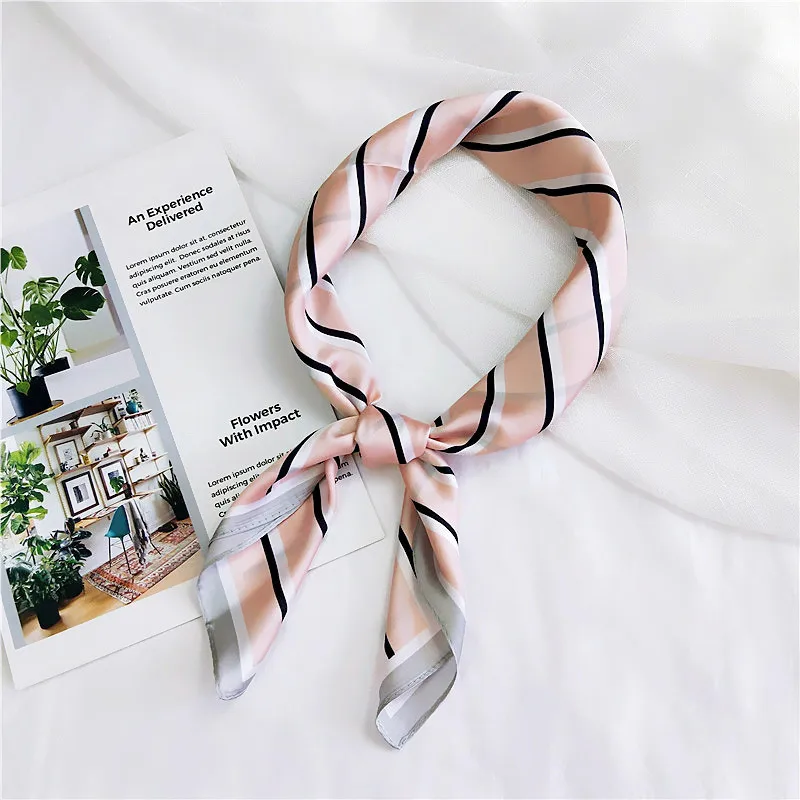 Модный женский шарф роскошный бренд Полосатый шаль из чистого шелка шарфы платок