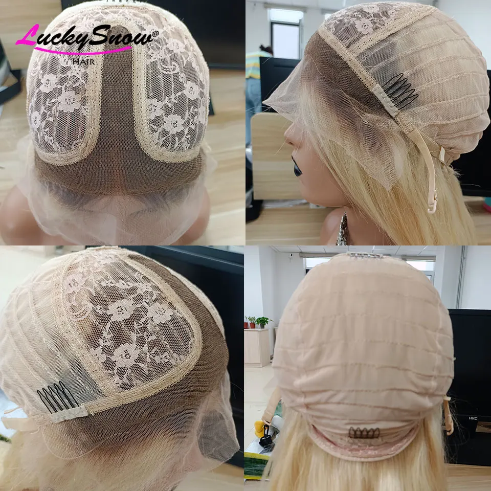 #27 Honey Blonde Lace Front Wig Brazilian Remy Water Wave Human Hair Wigs For Women HD Transparent 180% | Шиньоны и парики