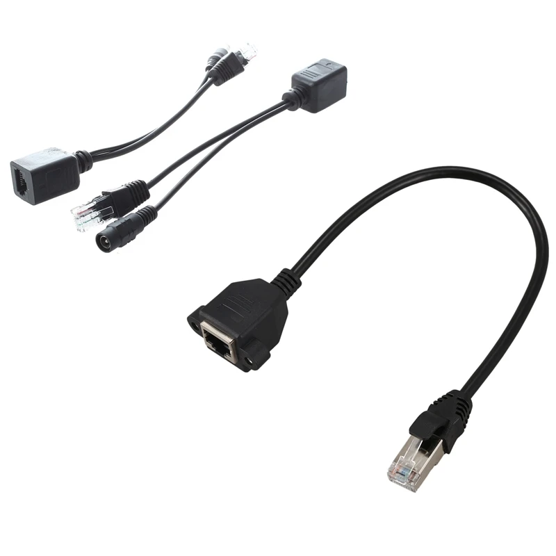 

2 кабеля DIY Poe источник питания RJ45 50 в мужской адаптер кабель и 28 см RJ45 M/F CAT5E LAN Ethernet адаптер сетевой кабель