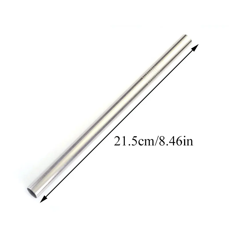 

Metal Reusable 304 Stainless Steel Straws Straight Bent Drinking Straw With Case Cleaning Brush Set Party Bar accessory