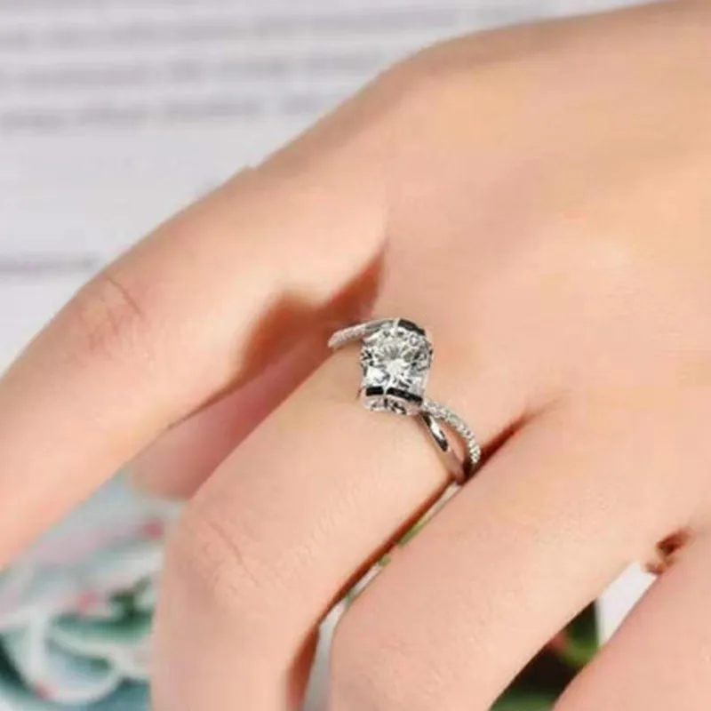 925 silver ring female new twisted arm angel kiss taste lady enjoy Platinum engagement wedding gift diamond rings for women | Украшения и