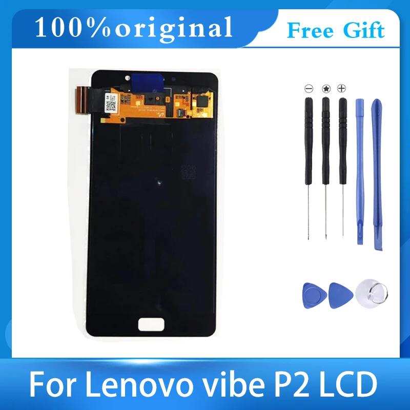 

100% Original New For 5.5" Lenovo P2 LCD Display Touch Screen Digitizer Assembly With Frame For Lenovo Vibe P2 P2c72 P2a42 LCD