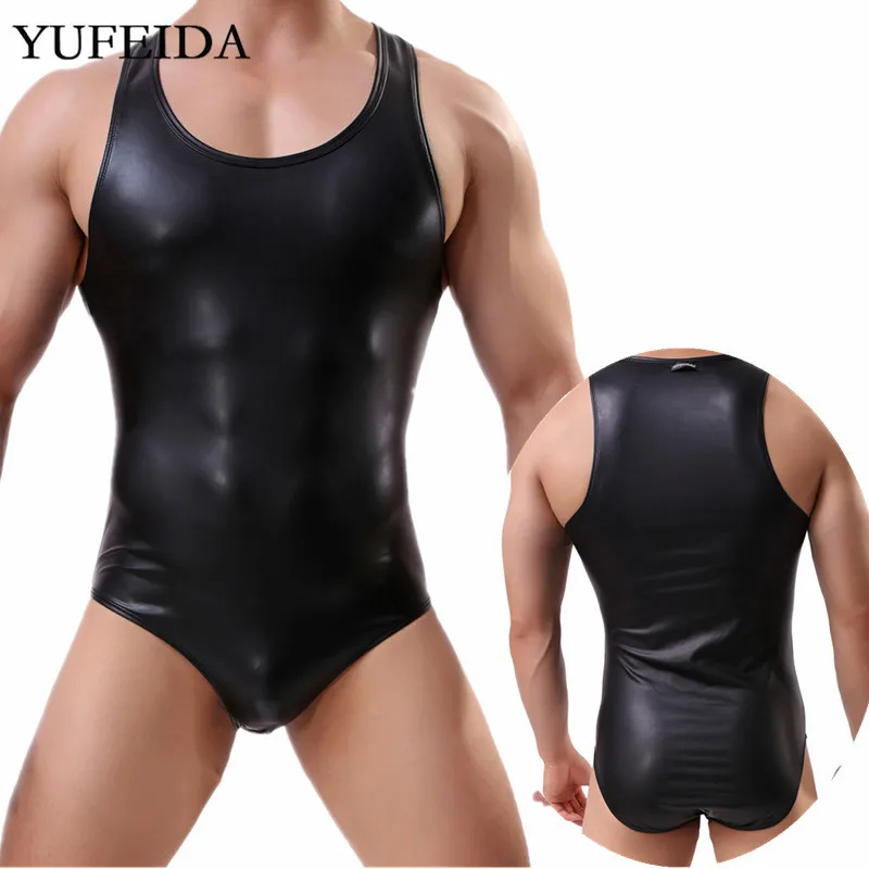 Сексуальное мужское нижнее белье Цельный боди с леопардовым принтом из