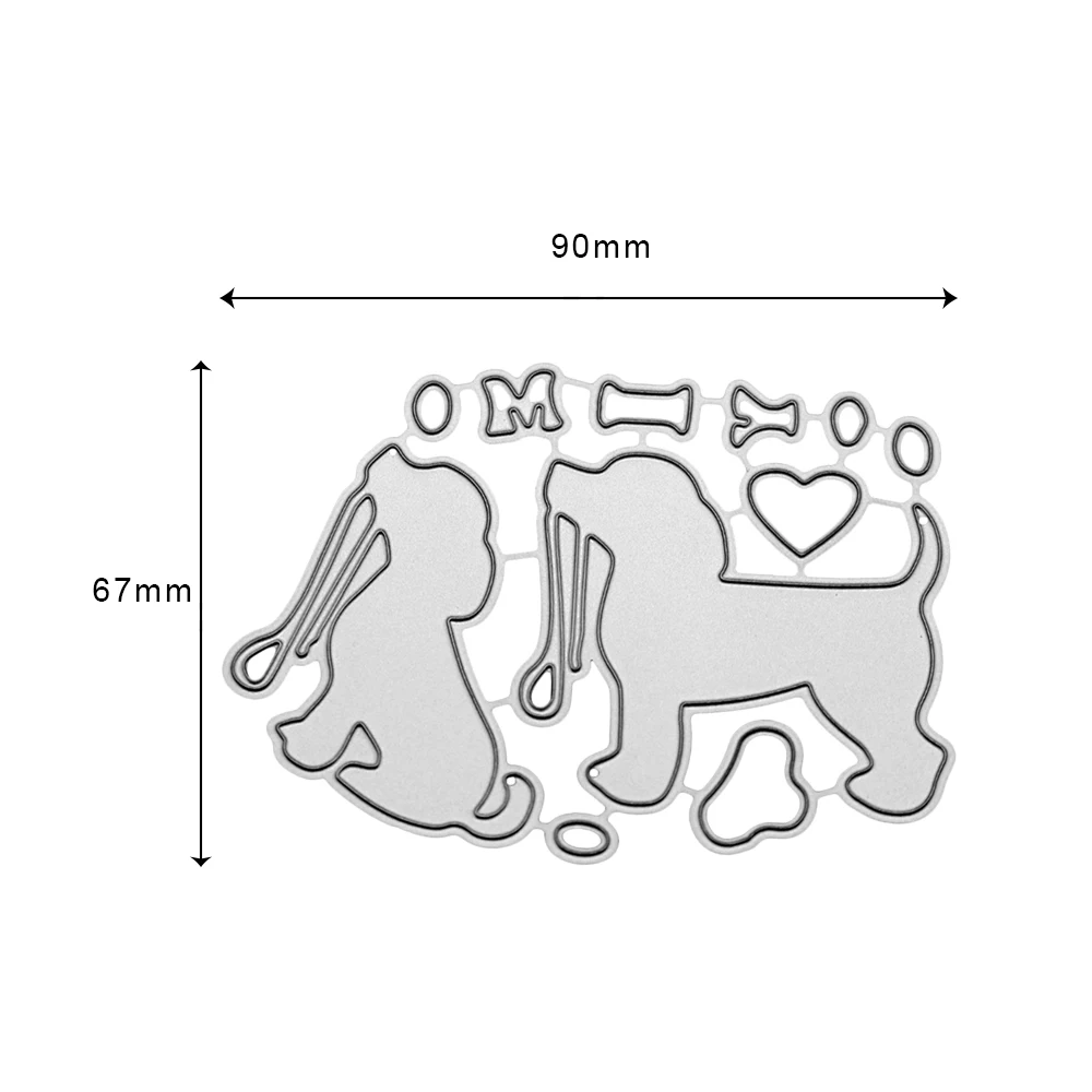 С милой собачкой металлический Трафаретный вырубной штамп трафареты сделай сам