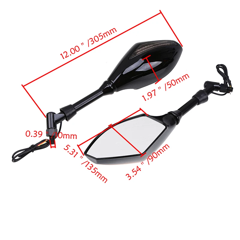 Зеркала заднего вида POSSBAY для Ducati Honda Suzuki Kawasaki Yamaha мотоцикла светодиодный