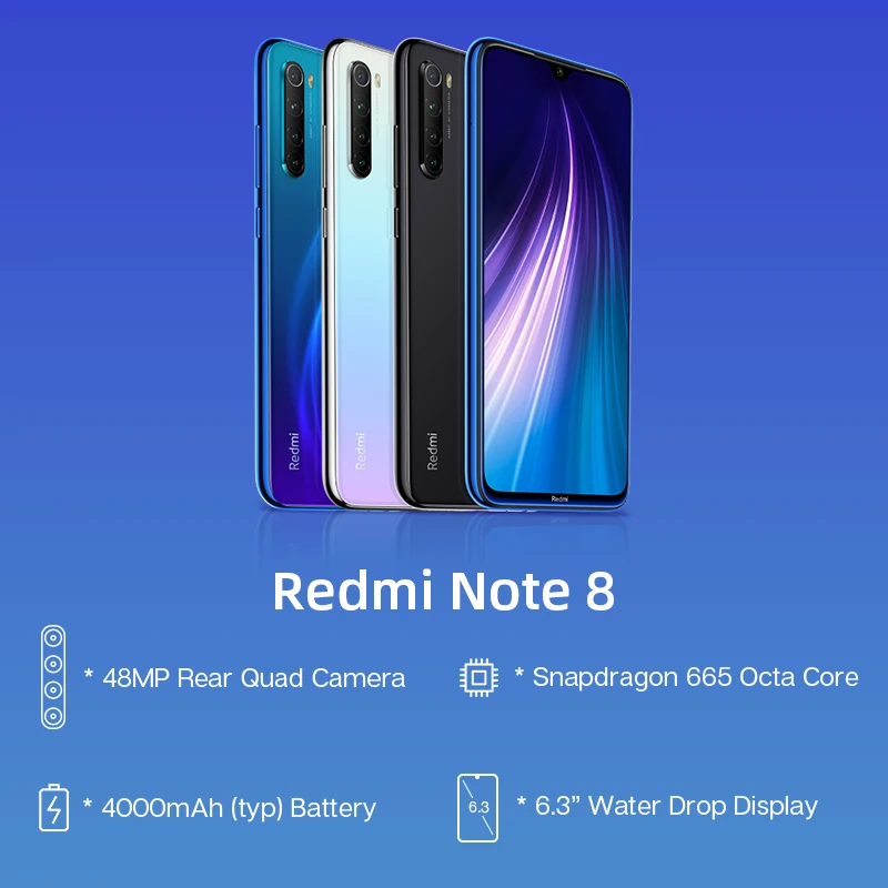 В наличии Смартфон Xiaomi Redmi Note 8 4 Гб 64 ГБ 48 МП камеры Восьмиядерный процессор Snapdragon