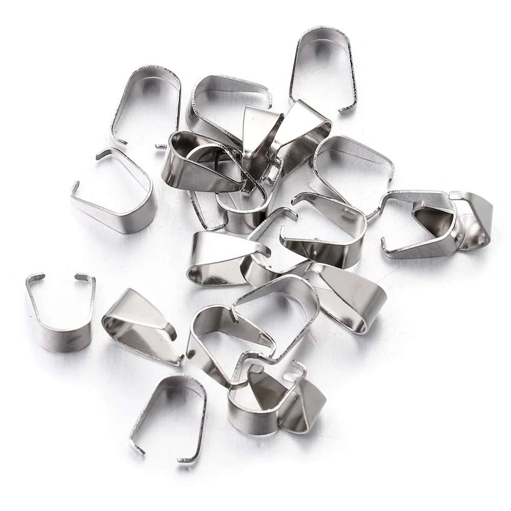 

200pcs/lot stainless steel Clasps Pinch Bails Charm Melon Seeds Buckle Pendant DIY Necklace Bracelet Connectors Jewelry Findings