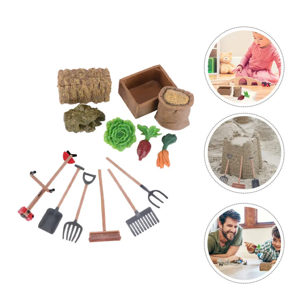 

13Pcs Simulation Farm Play Set Farm Tool Model Accessories Sand Table Decoration