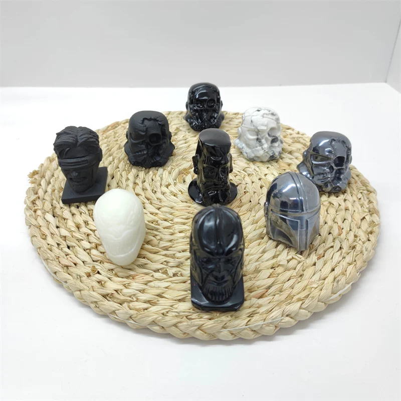 

Натуральные черные обсидиановые кристаллы, резные Мультяшные герои, терагерц, исцеление для украшения дома, подарок SJ