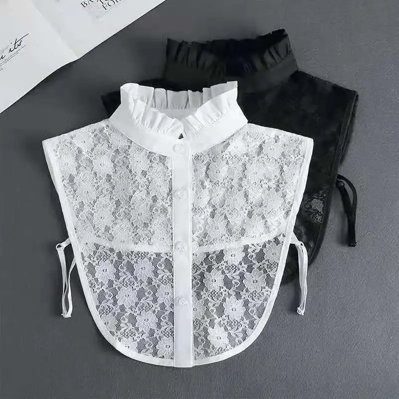 

New lace fake collar children autumn and winter Korean wild collar sweet lace stand-up collar lace decorative collar multicolor