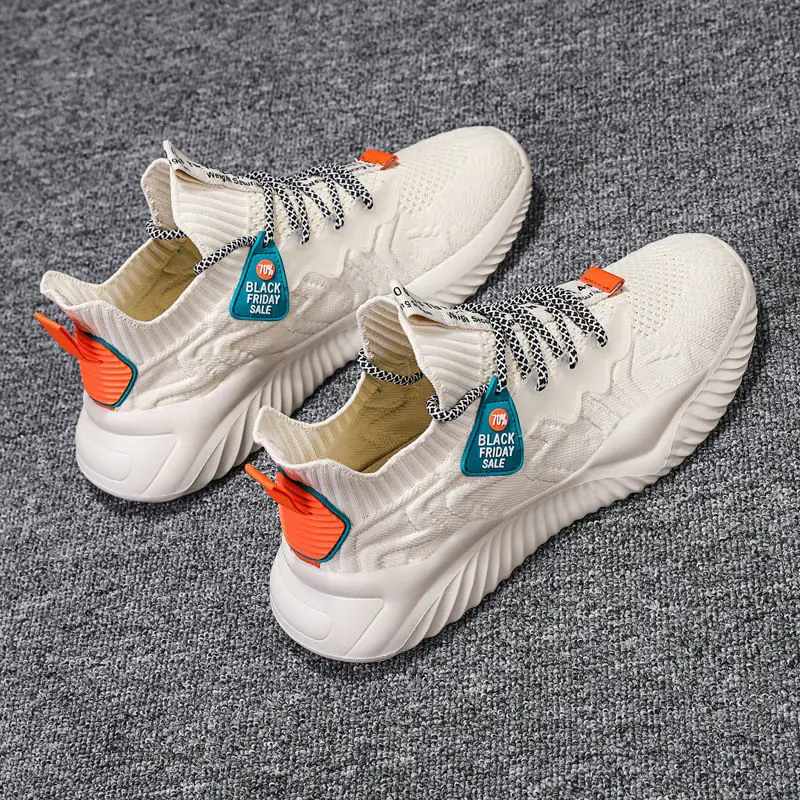 

Flying Woven Sports Shoes Men's Shoes Summer Black Running Shoes Men's Casual Sports Shoes Socks Comfortable Fashion Men's Shoes