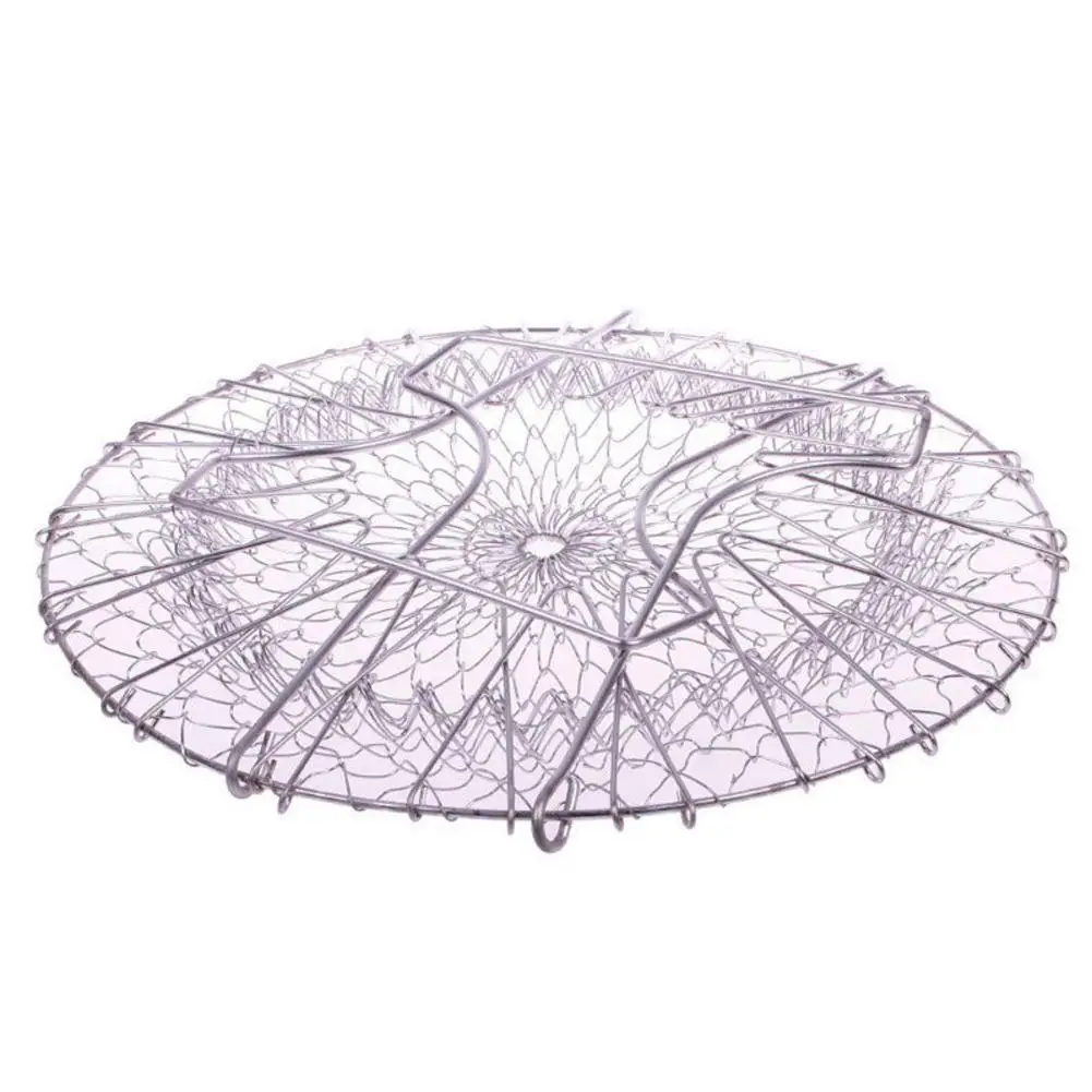 Складная промывка паром напряжения Нержавеющая сталь складной жарочная Корзина