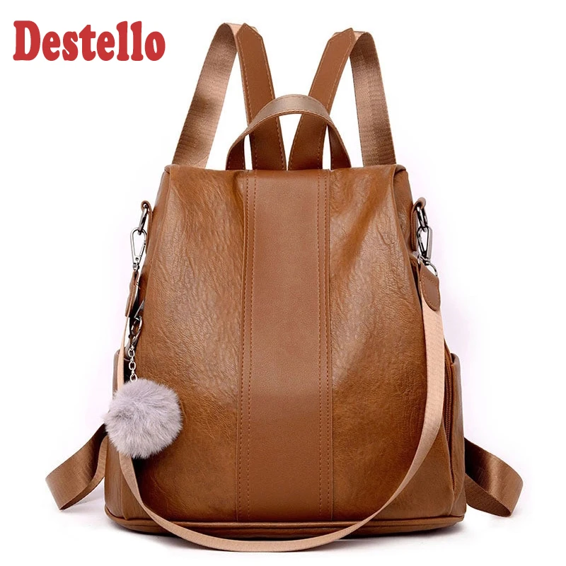 

New Fashion Casual Pu Women Anti-theft Backpack 2020 Hight Quality Vintage Backpacks Female Larger Capacity School Shoulder Bag