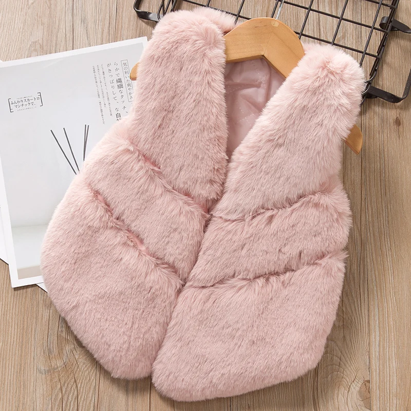Menoea для девушек детская зимняя одежда плюшевый жилет меховой куртки малышей