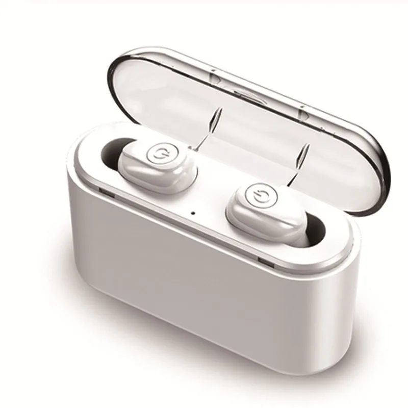 Белый X8 TWS, настоящие беспроводные Bluetooth наушники, гарнитура, водонепроницаемые, 5,0, мини спортивные наушники, Bluetooth наушники с микрофоном, зарядная коробка - Цвет: Белый